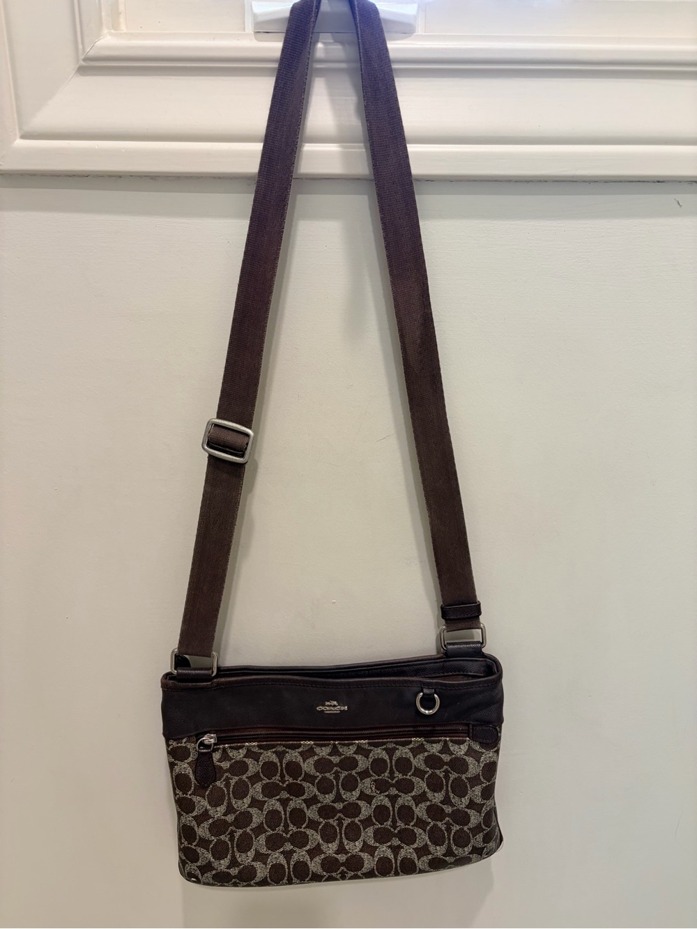 Coach Brown Signature Logo Crossbody Bag